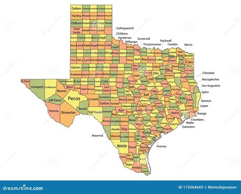 map  texas counties  names