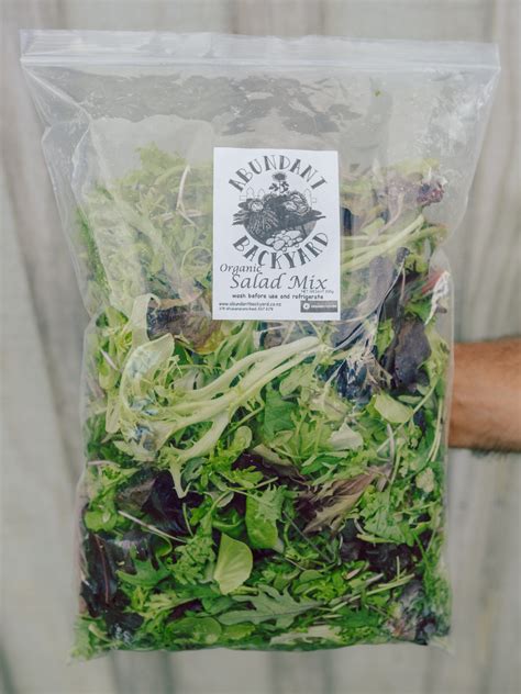 salad mix  bag abundant backyard organic farm