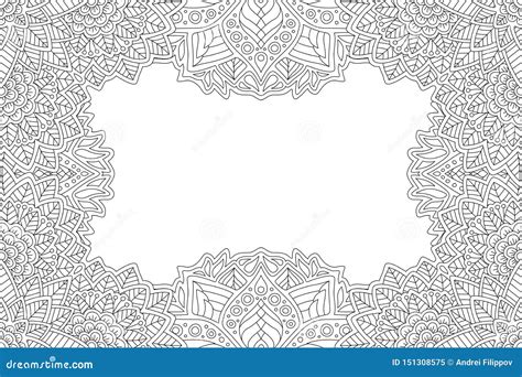 border  coloring book  floral pattern stock vector