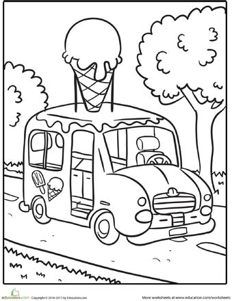 ice cream truck worksheet educationcom truck coloring pages ice