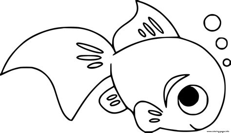 cartoon goldfish coloring page printable