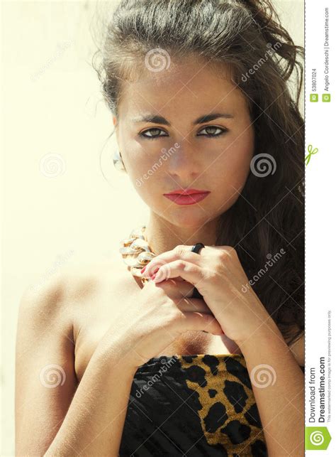 beautiful teen portrait italian female sunlit stock