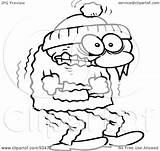 Shivering Outlined Toon Trying Warm Guy Keep Winter Royalty Clipart Illustration Rf Gnurf sketch template