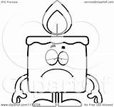 Mascot Depressed Candle Clipart Cartoon Outlined Coloring Vector Thoman Cory Royalty sketch template