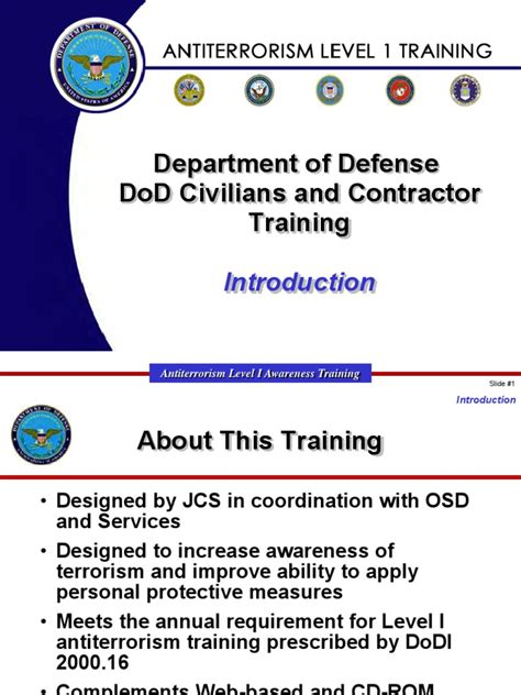 chpt anti terrorism level  training dod  united states department  homeland security