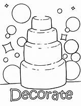 Coloring Wedding Pages Kids Printable Cake Dress Colouring Personalized Activities Name Book Circle Prom Decorate Clipart Sheets Color Print Bridal sketch template