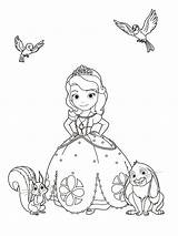 Coloring Pages First Sofia Girls Printable Print Color sketch template