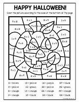 Halloween Multiplication Color Number Math Worksheets Grade Coloring Printable Colour Activities Fun Activity Addition Subtraction Subject Teacherspayteachers Basic Resource Theme sketch template