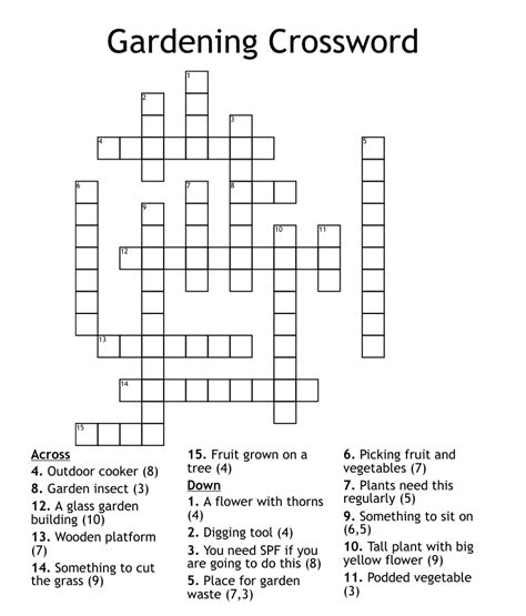 gardening crossword wordmint