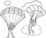 Coloring Parachute Printable Pages Cute Favourite Children Fun sketch template