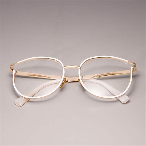 2019 brand designer cat eye glasses frames women metal optical