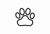 Paw Coloring Print Tiger Pages Prints Outline Drawing Paws Clip Clemson Cat Cliparts Clipart Stencil Cougar Tigers Dog Line Color sketch template