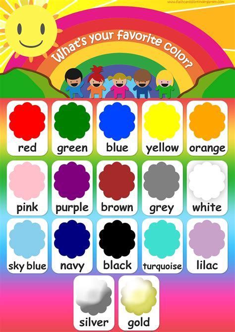 printable colors chart flashcards  kids color flashcards