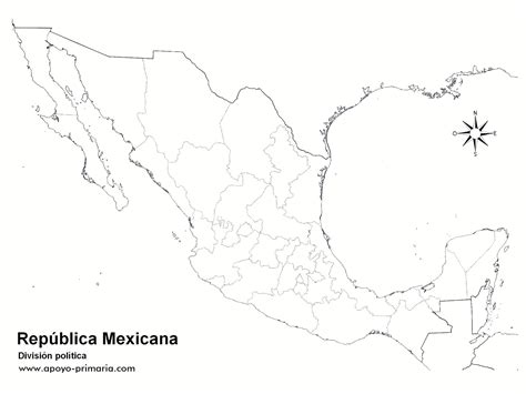 mapa de la republica mexicana  division politica sin nombres imagui