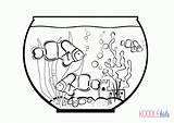 Fish Coloring Bowl Pages Tank Cat Fishbowl Fishes Whith Getdrawings Popular Drawing Getcolorings Kids Coloringhome sketch template