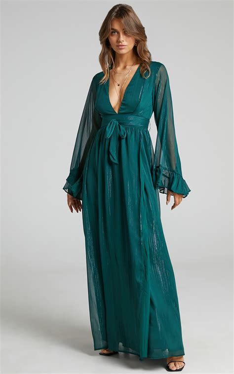 Dangerous Woman Maxi Dress In Emerald Showpo