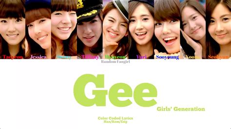 Girls Generation Snsd 소녀시대 Gee [colour Coded Lyrics Han Rom Eng