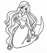 Coloring Mermaid Pages Cute Anime Kids Melody Drawing Color Cartoon Mermaids Printable Print Little Princess Coloring4free Girls Colouring Tail Getdrawings sketch template
