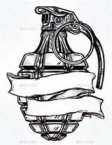 Grenade Tattoo Army Drawing Hand Hobo Symbols Tatoosplendor Manual sketch template