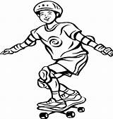 Skate Desenhos Colorir Skateboard Andando Skatista Skatistas Esportes Joelheira Colorat Baieti Planse Tornozeleira Esporte sketch template