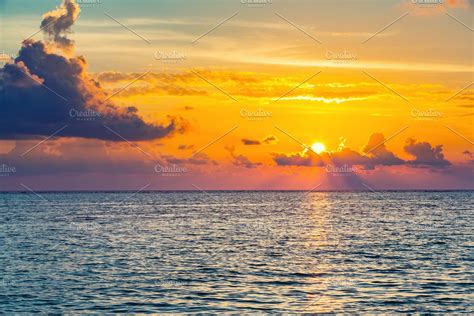 bright sunset  ocean high quality nature stock  creative