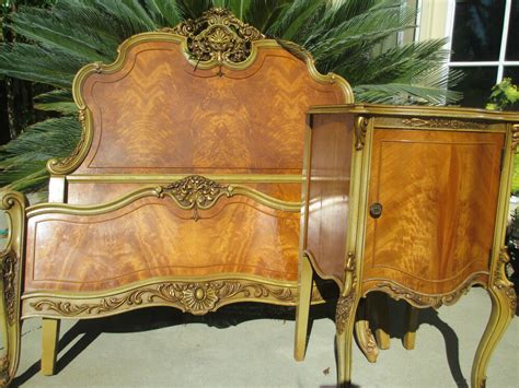 13pc antique french victorian style carved satin wood bedroom set 1920s