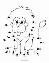 Dot Puzzle Animals Lion Printable Puzzles Coloring Dots Connect Pages Safari Memories Printables Visit Shaggy Mane Smiles Fluffy Tail Great sketch template