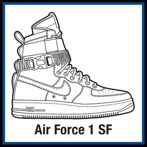 nike air force  sf sneaker coloring pages created  kicksart