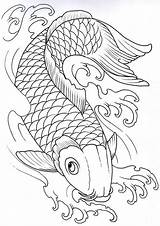 Tattoo Carp Vikingtattoo Koifish Desenho Maske Hannya Carpas Decalque Japanische Carpa Tatuagem Pez Chino Falso Cervos Colouring Outlines Goldfish Buch sketch template