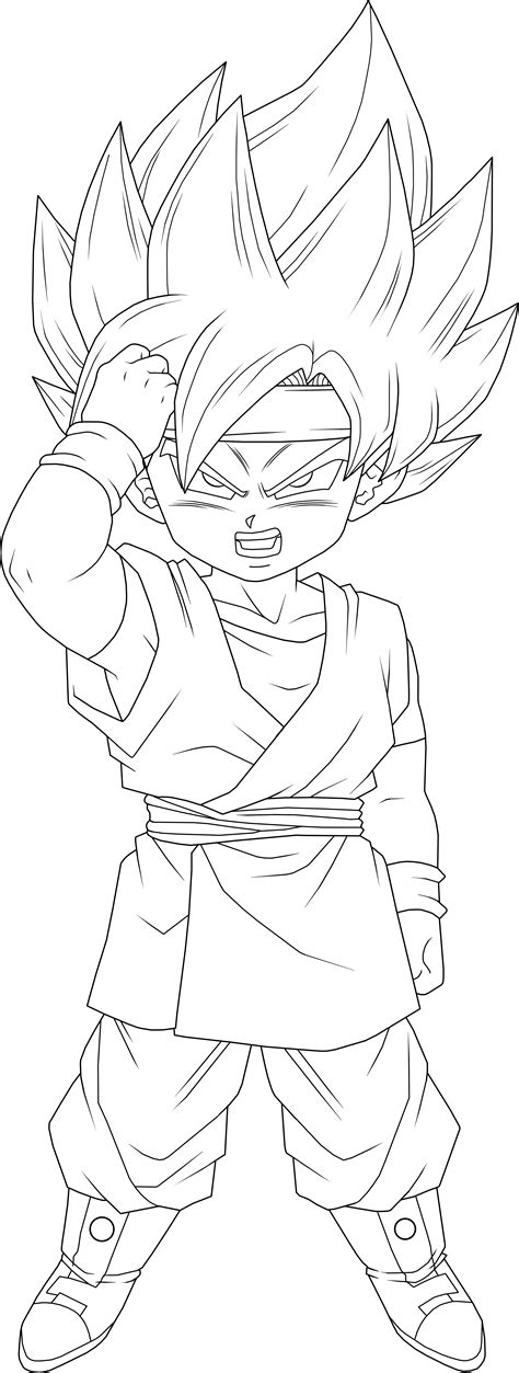 Goku Jr Lineart By Brusselthesaiyan On Deviantart
