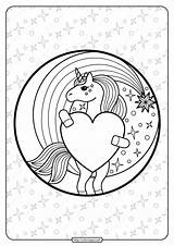 Unicorn Coeur Licorne Imprimer Coloringoo sketch template