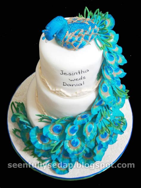 Seenfully Sedap Peacock Wedding Cake Jessy Dass