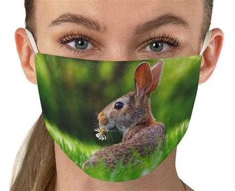 bunny face mask rabbit face mask easter face mask rabbit etsy