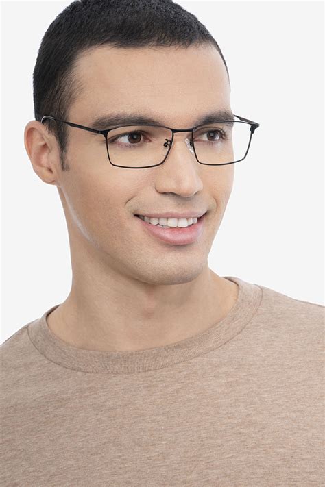decider rectangle black glasses for men eyebuydirect