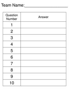 printable trivia answer sheet  printable trivia questions