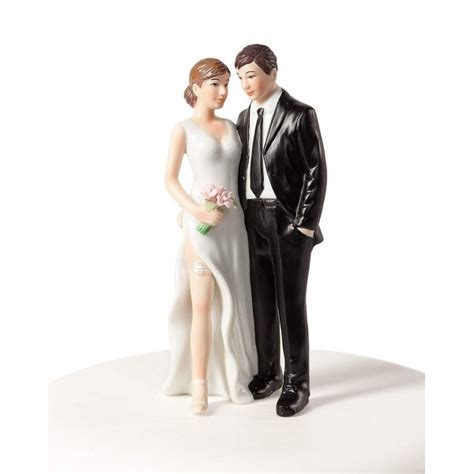 funny sexy tender touch wedding cake topper with bride and groom fun