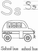 Bus School Letter Coloring Learn sketch template