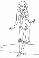 Coloring Pages Jasmine Disney Princess Walt Characters Fanpop sketch template