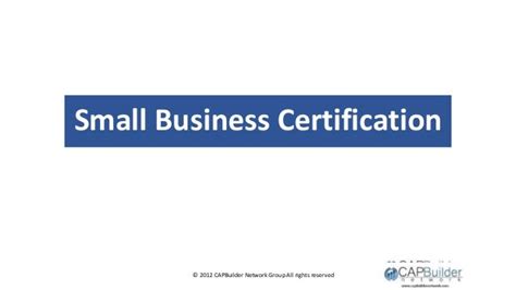 certification  small business