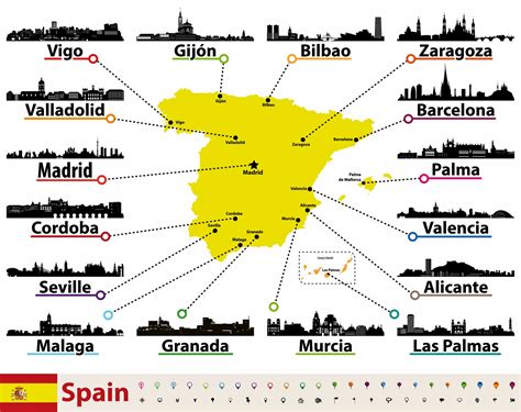 spanien karte der wichtigsten sehenswuerdigkeiten orangesmilecom