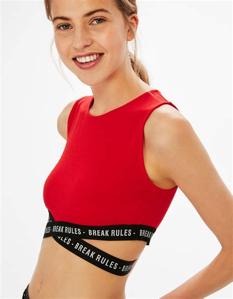 sports top  crossed straps discover     items  bershka   products