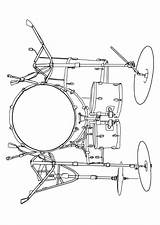 Drum Kit Coloring Drawing Edupics Pages Getdrawings sketch template