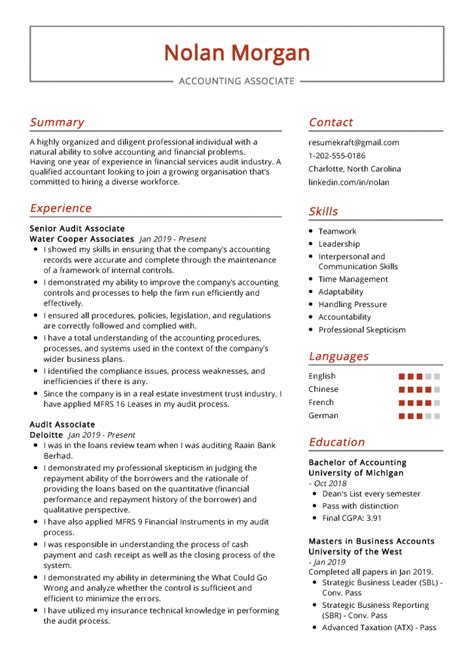 accounting associate resume sample   resumekraft