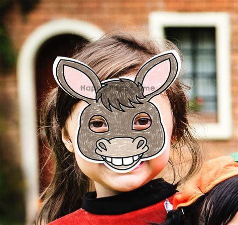 donkey mask template costume kids diy farm animal party fun etsy