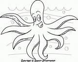 Octopus Coloring Pages Animal Animals Sea Drawing Print Kids Baby Aquatic Printable Cute Monsters Colouring Water Clipart Monster Color Song sketch template