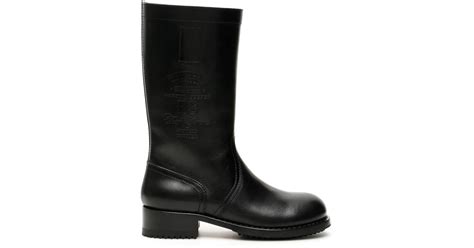raf simons leather boots  black  men lyst