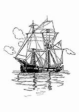 Coloring Mast Sailing Ship Double Large sketch template