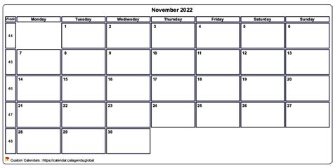 calendar november