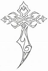 Cross Tribal Drawings Cool Tattoo Tattoos Drawing Designs Crosses Celtic Outline Coloring Pages Simple Wood Stencils Newgrounds Thorns Crown Cruz sketch template