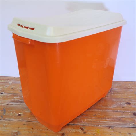 vintage curver wasmand  box opberg mand  oranje retroriek